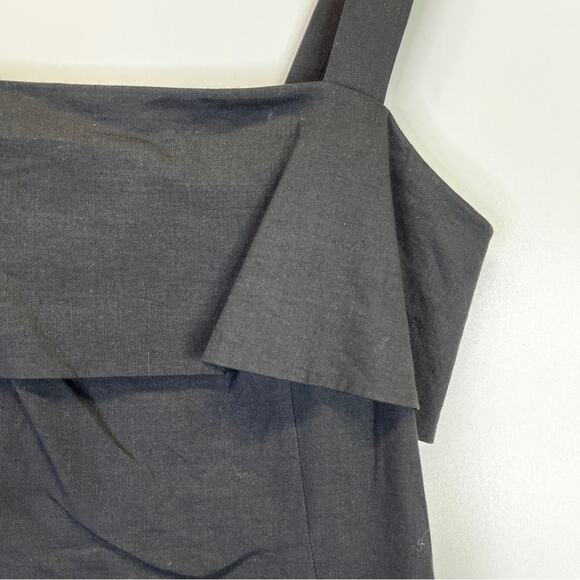 Theory linen blend flap midi dress black - 2 - Picture 4 of 11